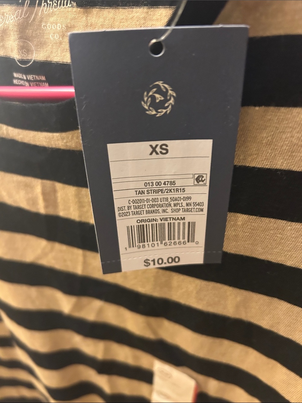 Universal Thread Black and Tan Striped Short Sleeve Tee - Picture 2 of 2